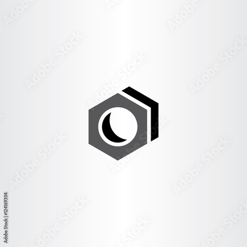 screw nut vector icon logo sign