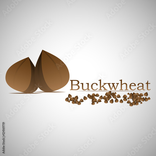 Buckwheat groats. Logo of buckwheat eps10 vector