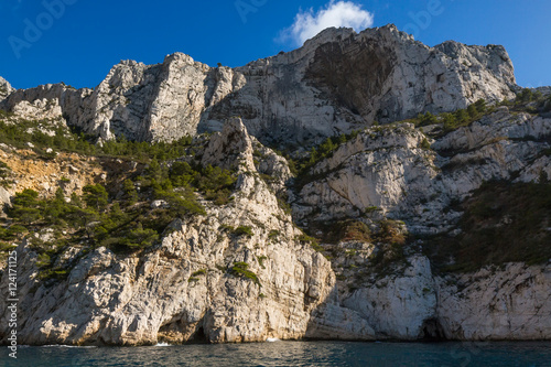 Vue from the sea on Calanques de Cassis, Calanques de Marseille, Provence, France