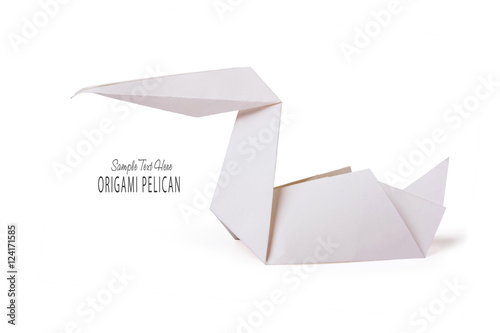 Origami paper pelican