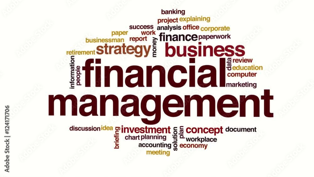 Financial management animated word cloud.. Financial management animated word cloud..