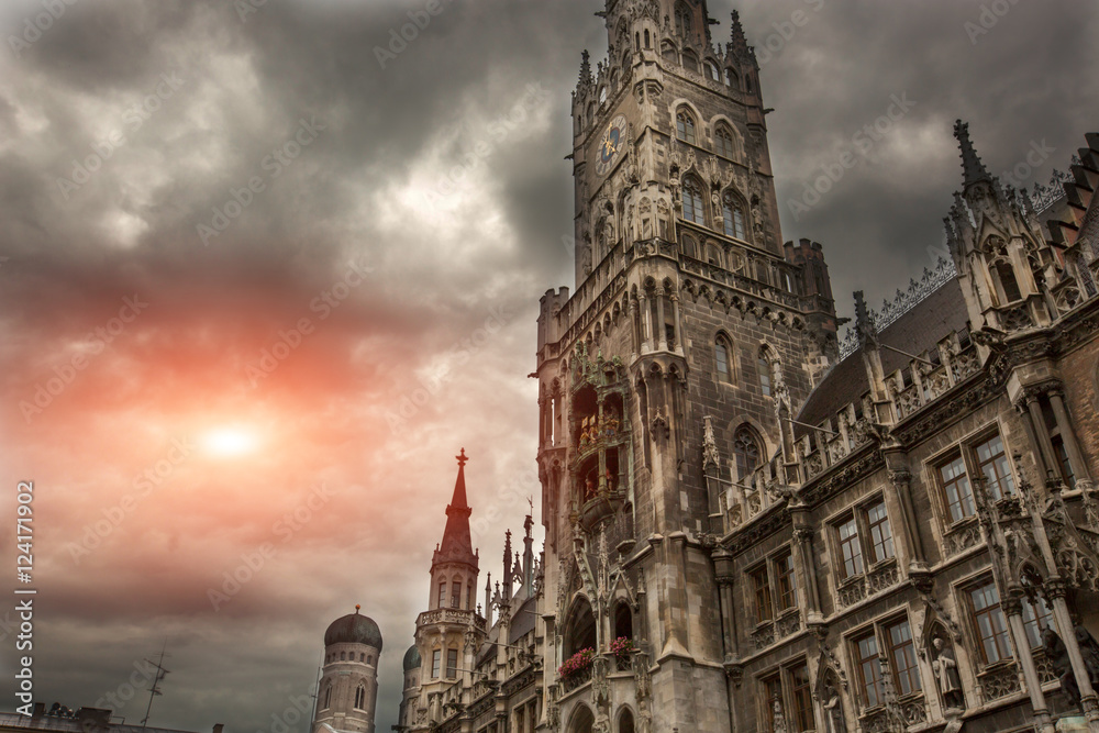 architecture of City Hall in Munich