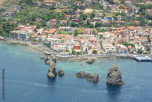 Aerial view of Aci Trezza, Sicily, Italy photo