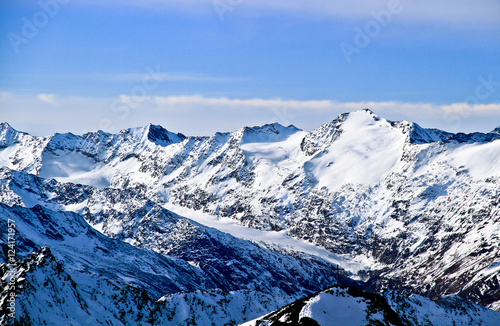 Austria,Alps,ski resort of Neustift , glacier Stubai .the height of 3210m.