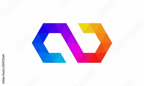 poligon color triange vector logo