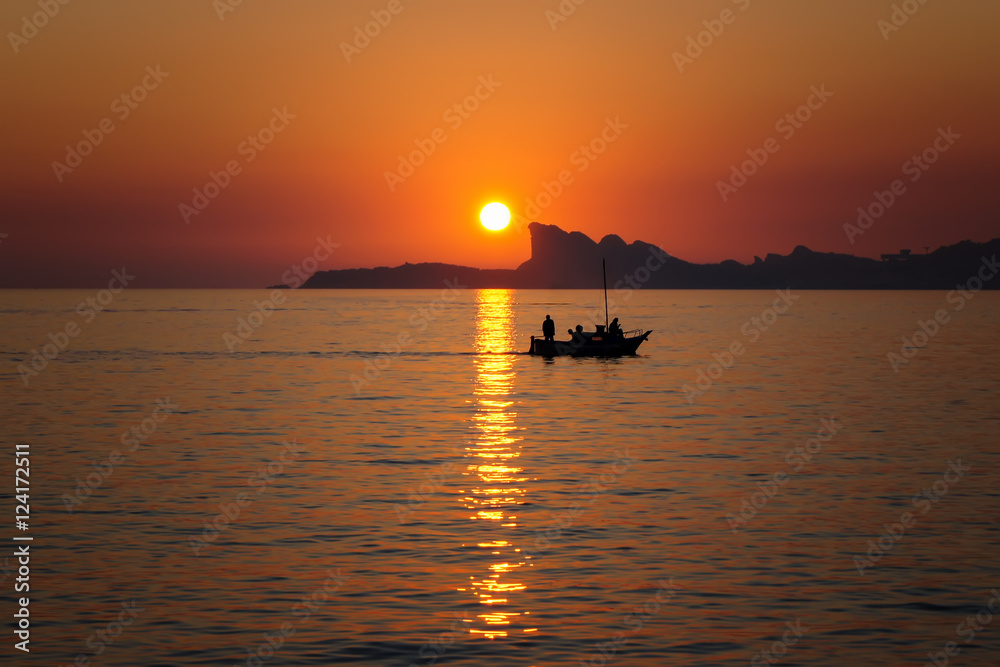 Sunset over the Mediterranean Sea.