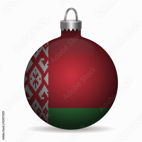 belarus flag christmas ball vector