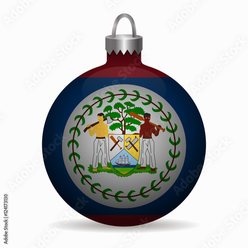 belize flag christmas ball vector