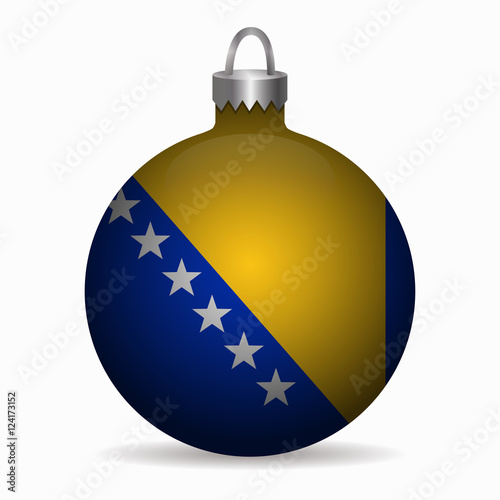 bosnia and herzegovina flag christmas ball vector