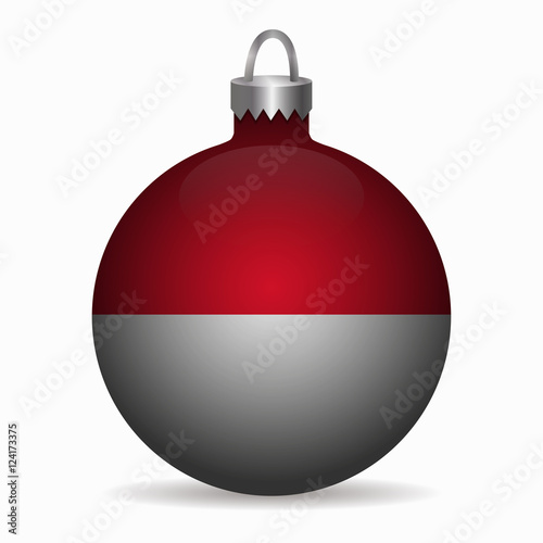 indonesia flag christmas ball vector