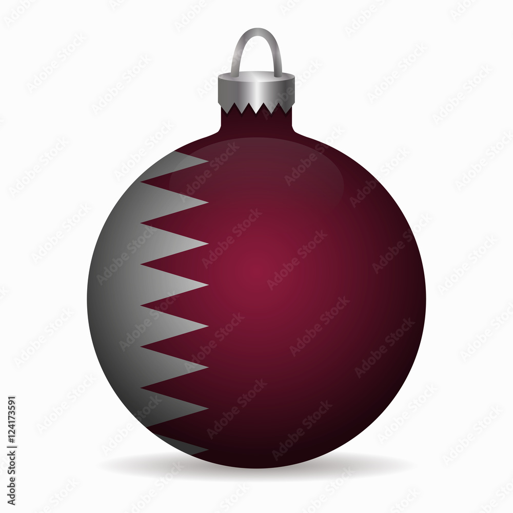 qatar flag christmas ball vector qatar flag christmas ball vector