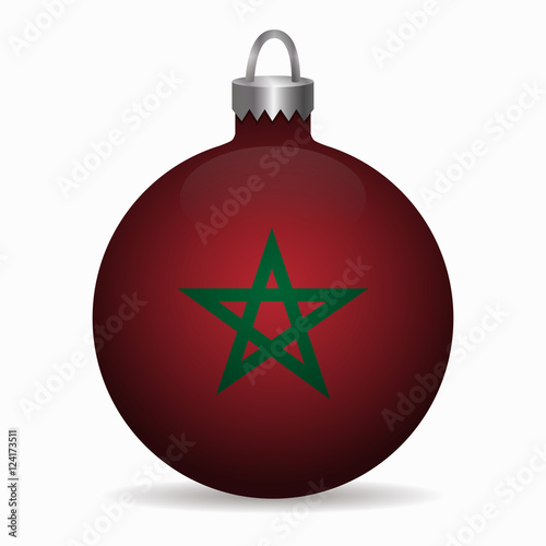 morocco flag christmas ball vector