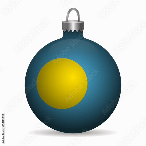 palau flag christmas ball vector