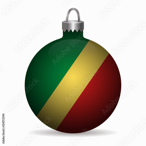 republic congo flag christmas ball vector