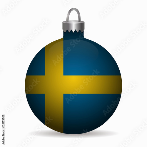 sweden flag christmas ball vector