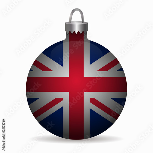 united kingdom flag christmas ball vector