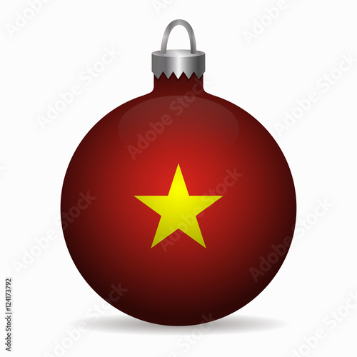 vietnam flag christmas ball vector