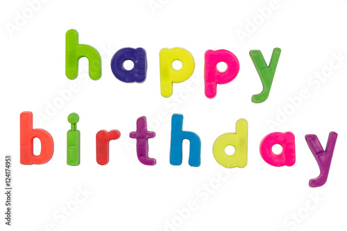 Magnetic alphabet letters - Happy Birthday