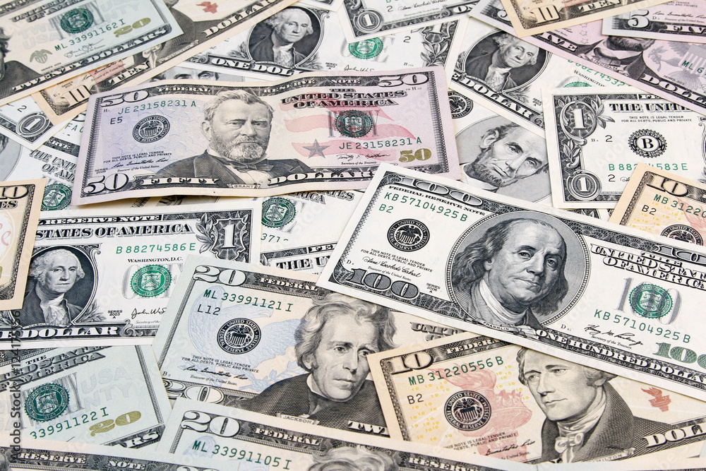 American cash banknotes background Stock Photo | Adobe Stock