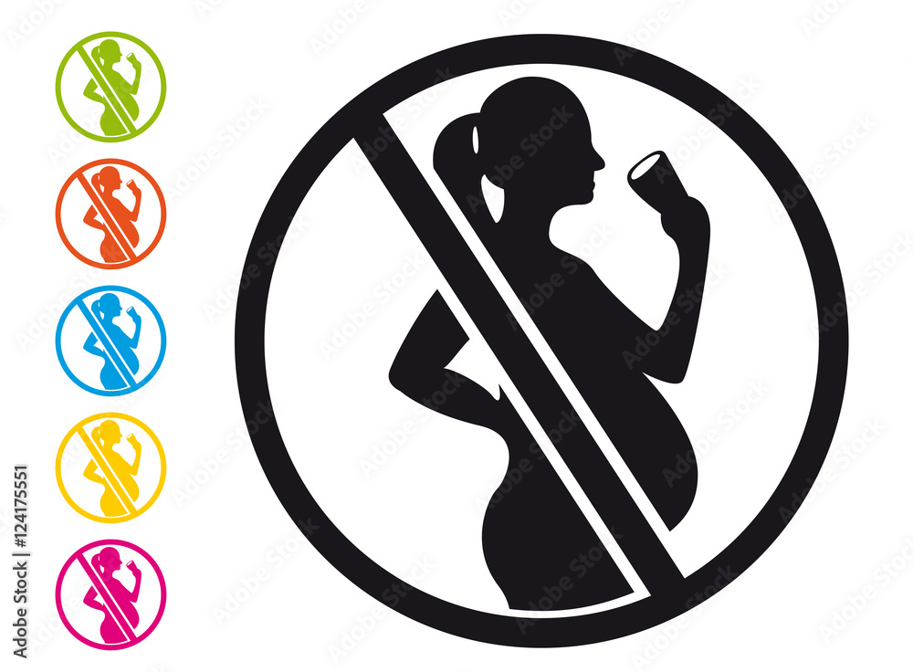Vecteur Stock Alcool interdit aux femmes enceintes - Pictogramme | Adobe  Stock