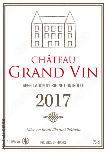Étiquette bouteille de vin 2017