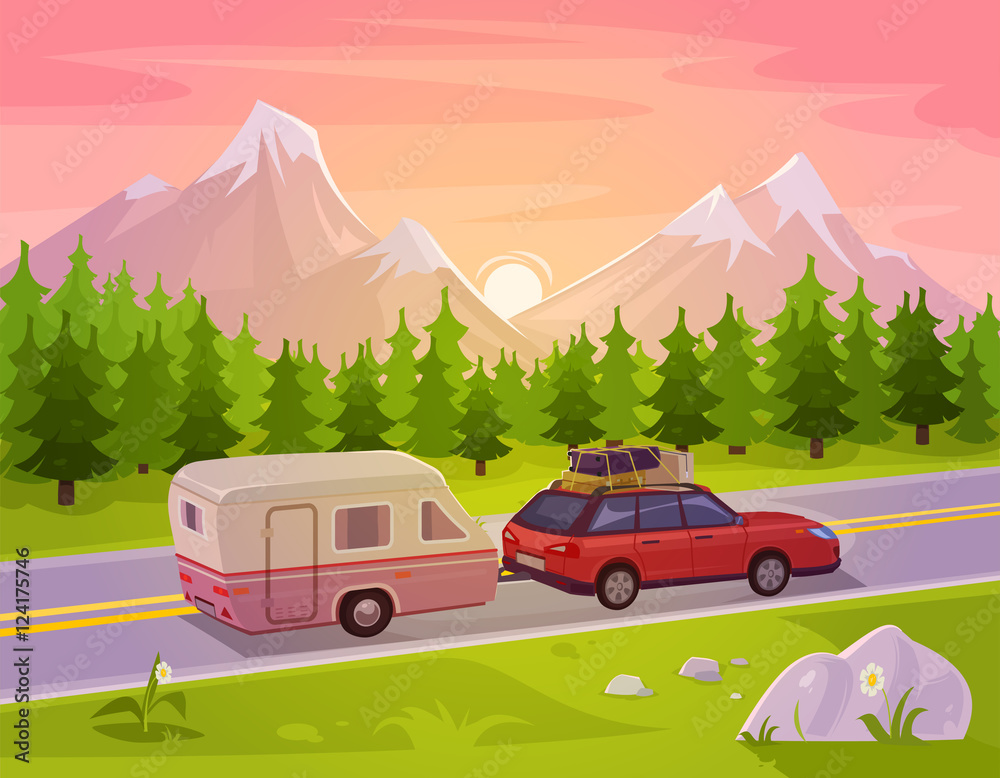 Vector illustration of a mountain landscape Vector illustration of a mountain landscape