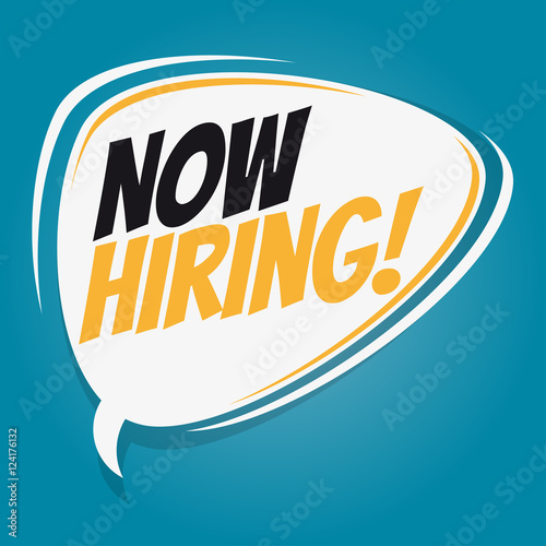 now hiring retro speech balloon