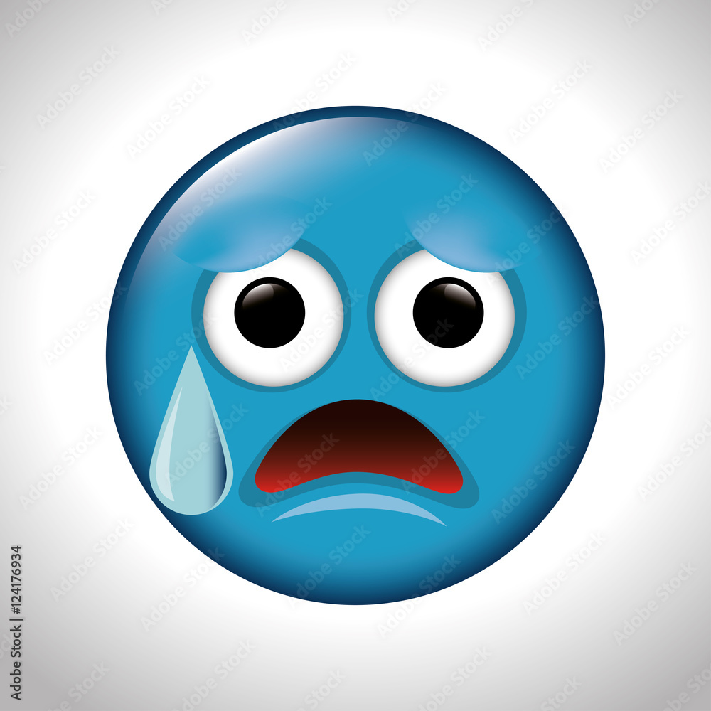 sad and anguish face emoticon vector illustration eps 10