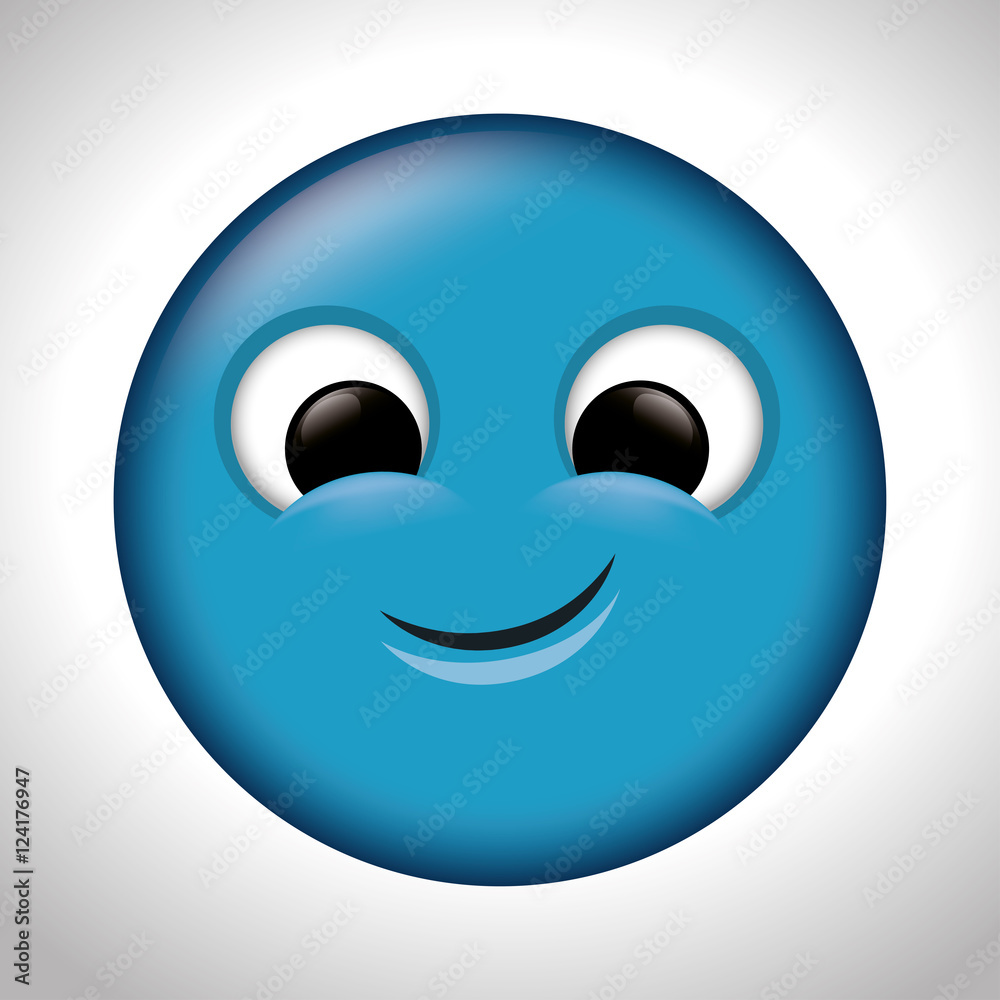 Fototapeta premium blue emoticon happy design vector illustration eps 10