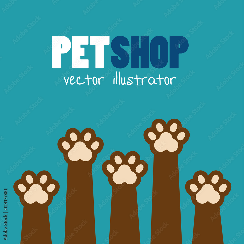 Fototapeta premium symbol pet shop paw print brown icon vector illustration eps 10