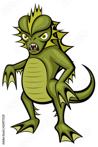 Vector illustration of a cartoon swamp monster.