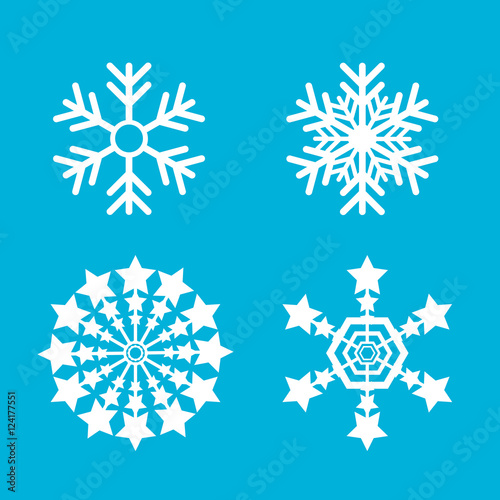 Snowflakes vector set. snow flake icon