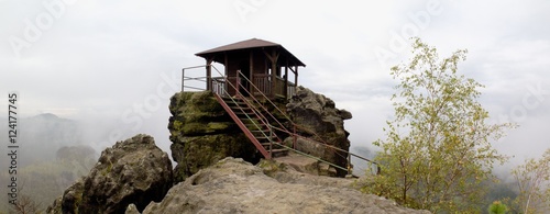 Mariina vyhlidka lookout near Jetrichovice  in Ceskosaske Svycarsko national park photo