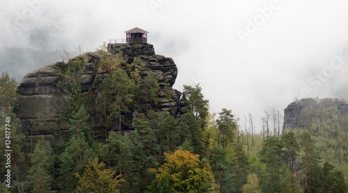 Mariina vyhlidka lookout near Jetrichovice  in Ceskosaske Svycarsko national park photo
