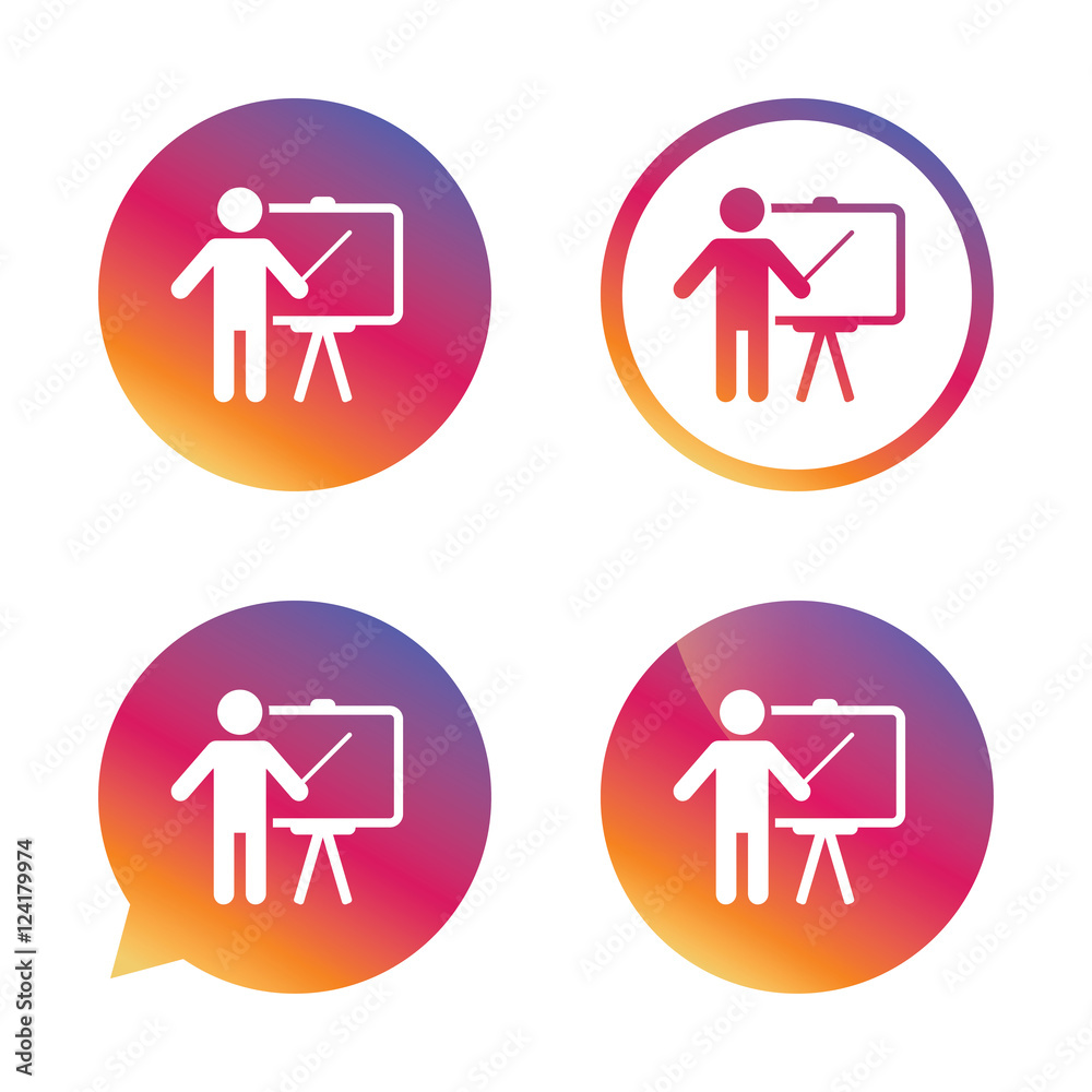 Presentation billboard sign icon. Presentation billboard sign icon.