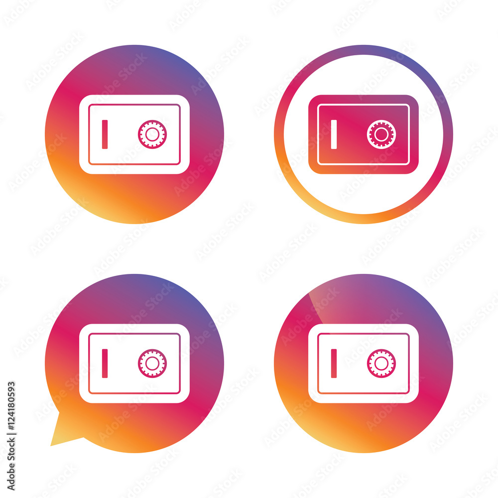 Safe sign icon. Deposit lock symbol. Safe sign icon. Deposit lock symbol.