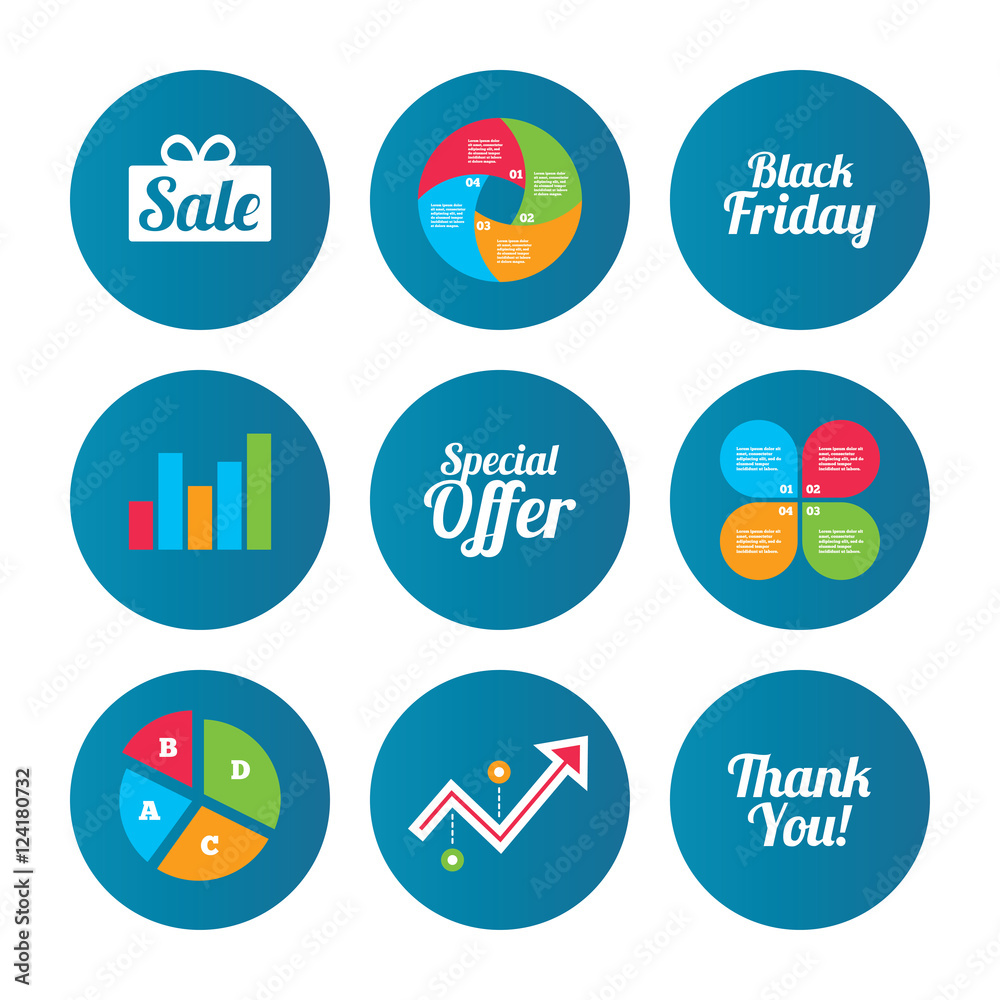 Sale icons. Special offer symbols. Sale icons. Special offer symbols.