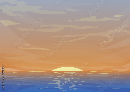 sunset over sea © mogutnya