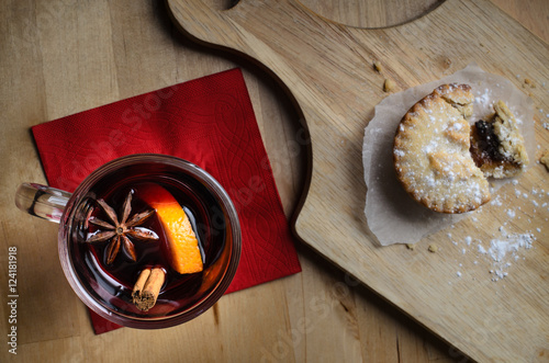 Christmas Mince Pie with Mulled Wine from Above