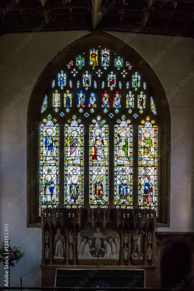 All Saints Church in Langport Stained Glass above Altar