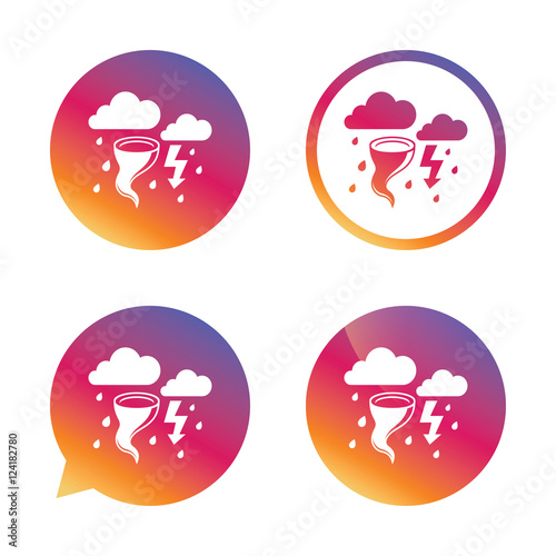 Storm bad weather sign icon. Gale hurricane.