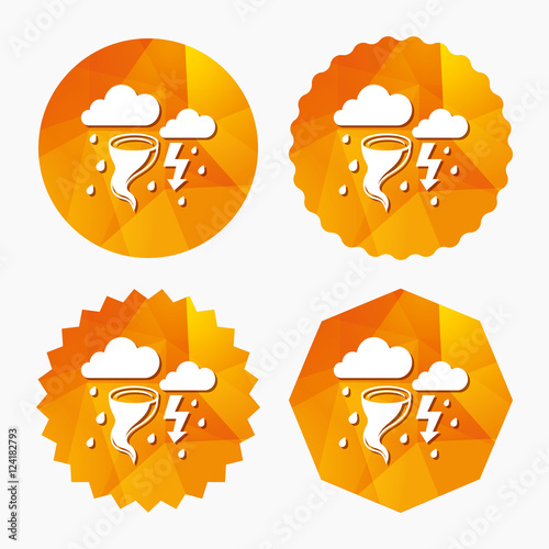 Storm bad weather sign icon. Gale hurricane.