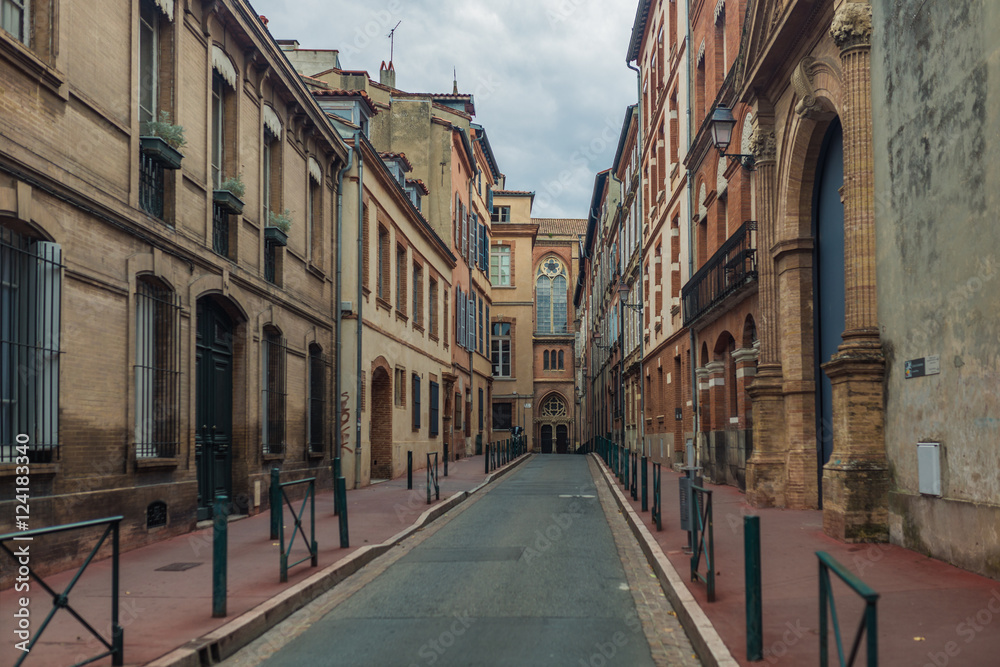 Street with old buildings in Toulouse