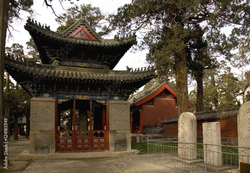 Pavilion and Memorial Tablets Mencius Temple Shandong, China