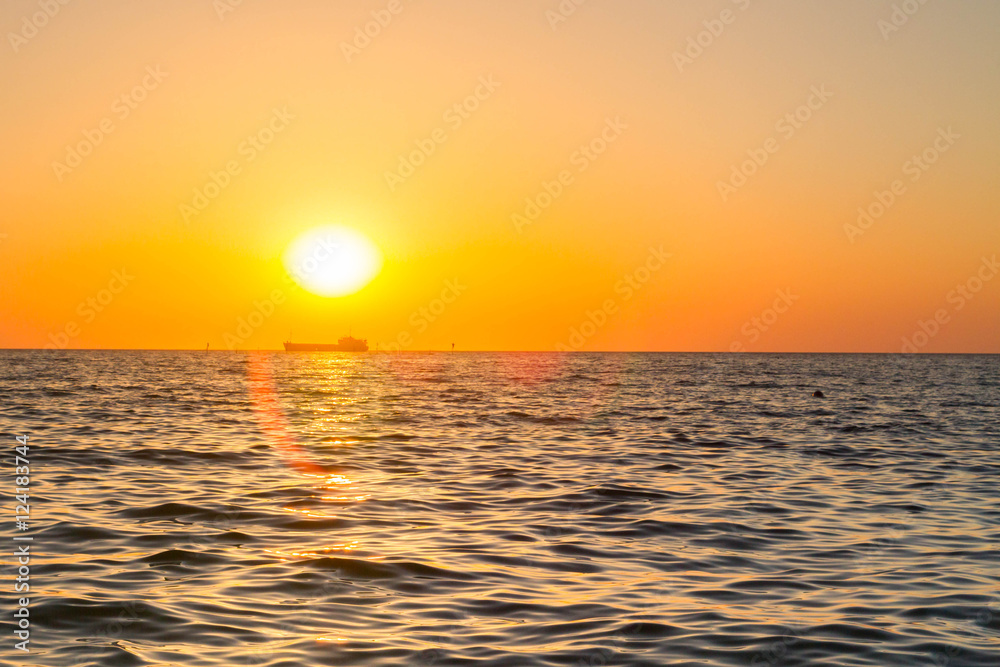 Beautiful sunset on the black sea