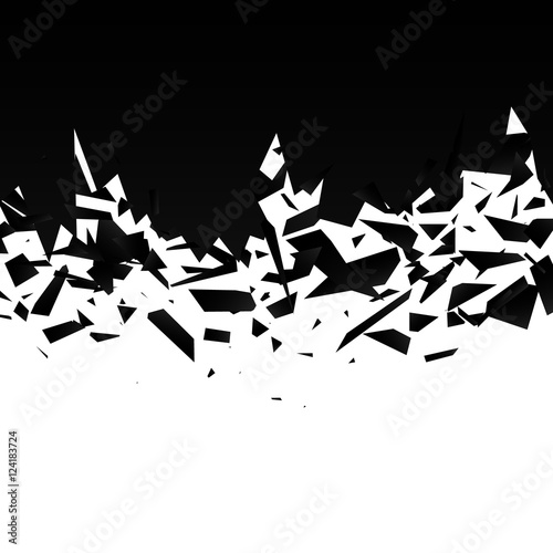 Abstract black explosion on white background.