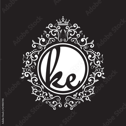Fototapeta Naklejka Na Ścianę i Meble -  vintage circle initial logo