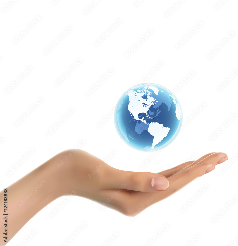 Woman's Hand Holding World