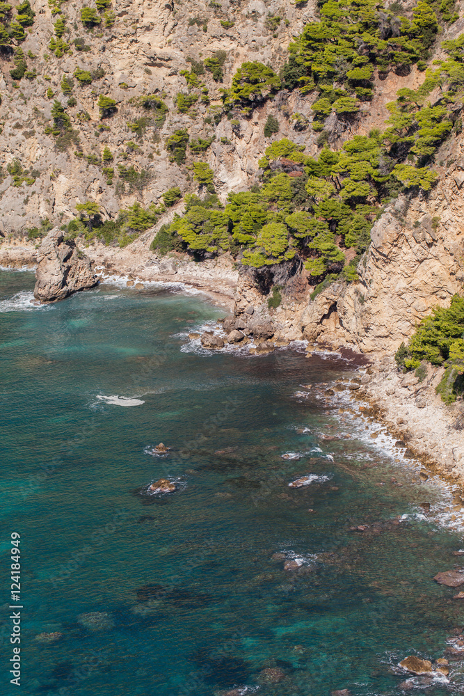 aerial view of the Greece coast line