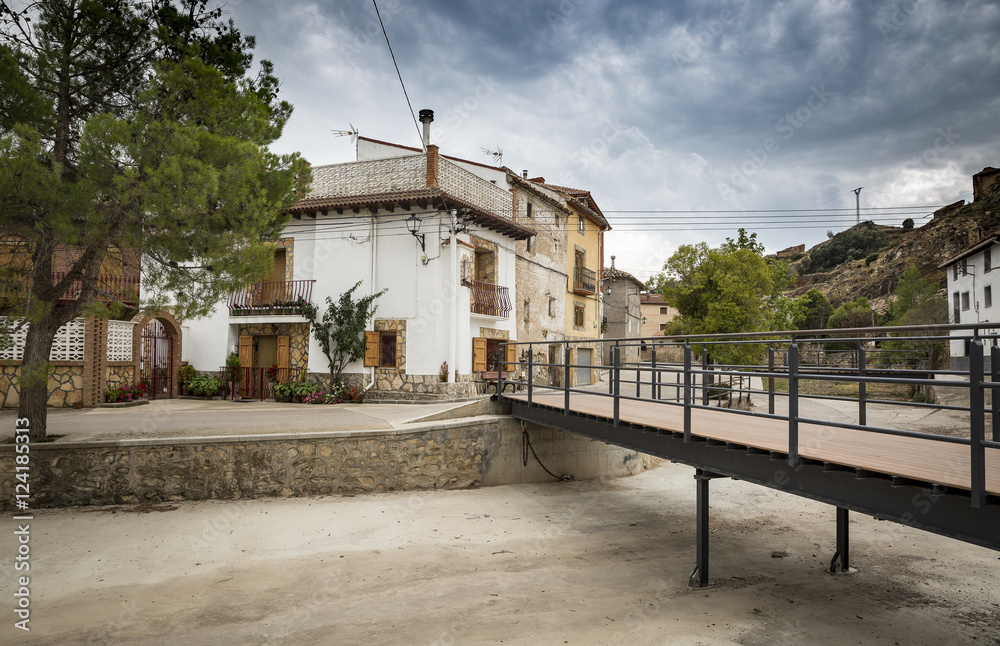 a street in La Hoz de la Vieja Town, Teruel, Spain